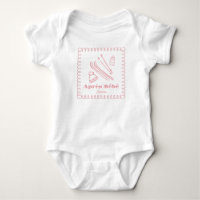 Pink Hand-Drawn Après Bébé Girl Winter Ski