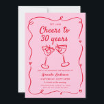 Pink Hand Drawn Cocktail 30th,40th,50th, Birthday  Invitation<br><div class="desc">Birthday Party Invitation ,  hand drawn celebration,  handwritten colourful invite,  cocktail glasses illustration, 
whimsical card 30th birthday invitation, 
Hand Drawn Cocktail Invitation,  30th,  40th,  50th,  Birthday Invite, </div>