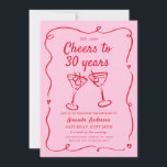Pink Hand Drawn Cocktail 30th,40th,50th, Birthday  Invitation<br><div class="desc">Birthday Party Invitation ,  hand drawn celebration,  handwritten colourful invite,  cocktail glasses illustration, 
whimsical card 30th birthday invitation, 
Hand Drawn Cocktail Invitation,  30th,  40th,  50th,  Birthday Invite, </div>