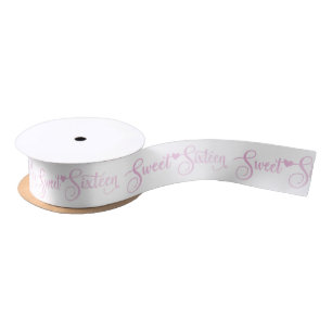 Pink Hand Lettering   Sweet 16 Satin Ribbon