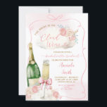 Pink Handdrawn Cloud Wine Bachelorette Itinerary Invitation<br><div class="desc">Pink Handdrawn Cloud Wine Bachelorette Itinerary Invitation</div>