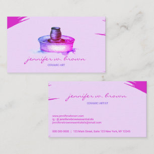 Pink Handmade Clay Ceramic Tool sculpture Pottery Business Card