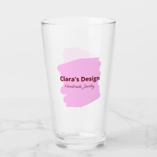 Pink handmade jewellery add name text girly busine glass