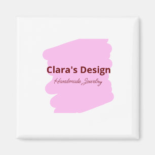 Pink handmade jewellery add name text girly busine magnet