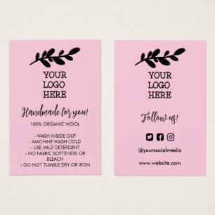 Pink Handmade Wash Instructions Social Media Logo