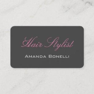 Pink Handwriting Grey Hair Stylist Artist Business Card