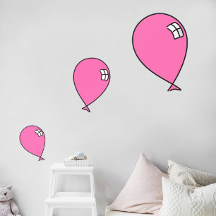 Pink Happy Balloons Three Sizes Window Cling