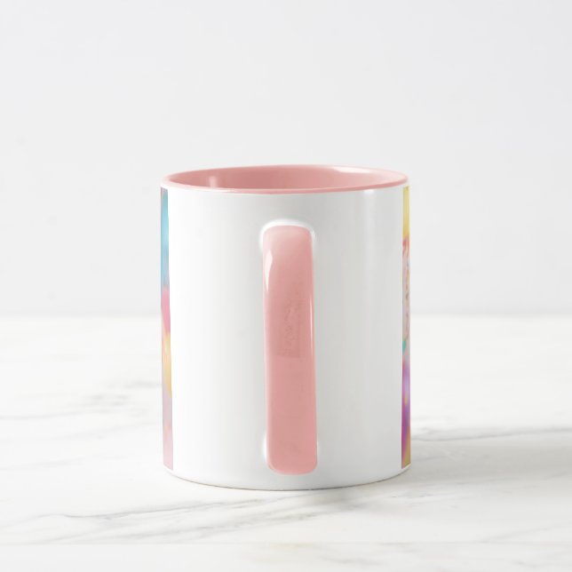 Pink Happy Birthday Cake  Mug (Handle)