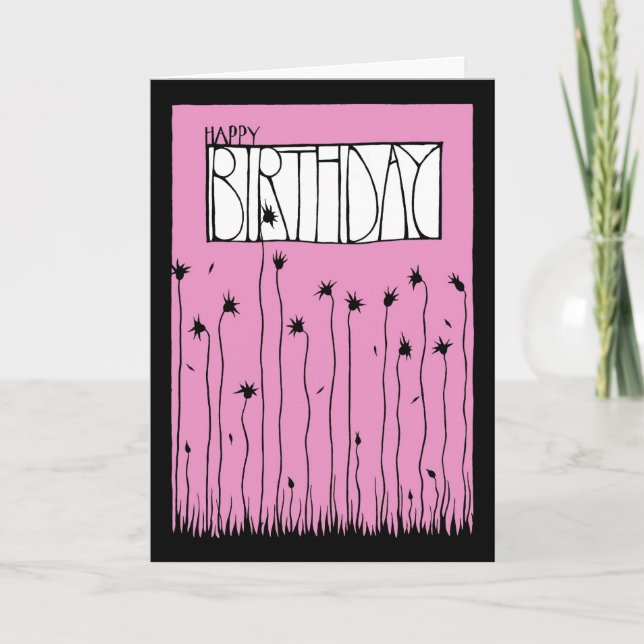 Pink Happy Birthday Card (Front)
