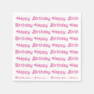 Pink Happy Birthday Party Plates Napkin