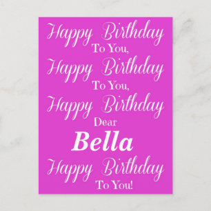 Pink Happy Birthday Postcard