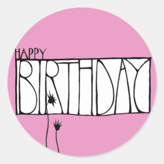 Pink Happy Birthday Sticker