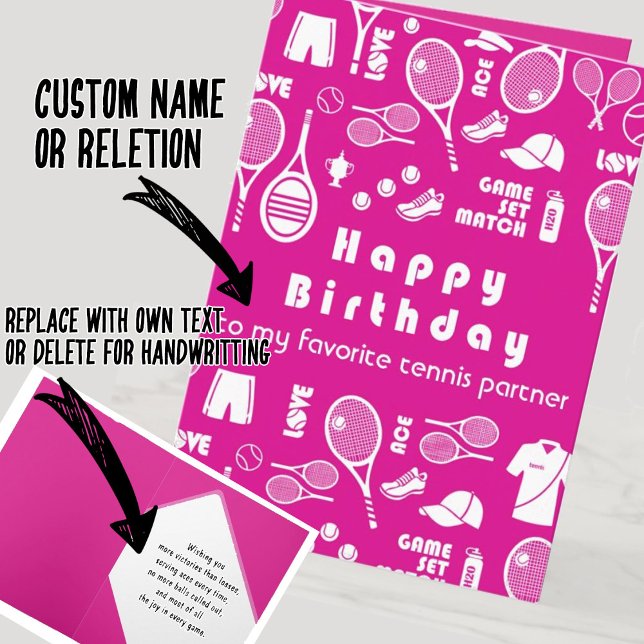 Pink💗  Happy Birthday 🎾Tennis Card (Creator Uploaded)