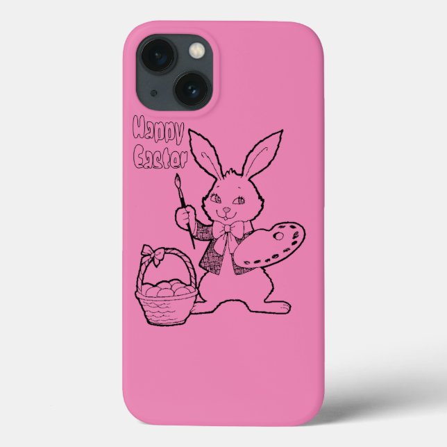 Pink Happy Easter Bunny Case-Mate iPhone Case (Back)