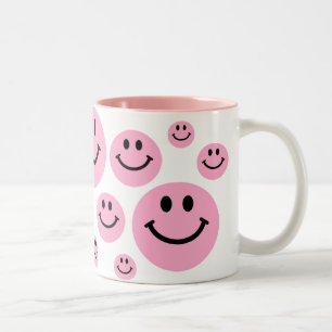 Pink Happy Face pattern Mug