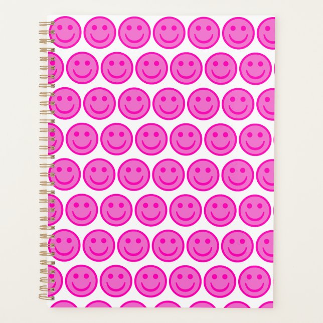 Pink Happy Face Planner (Front)