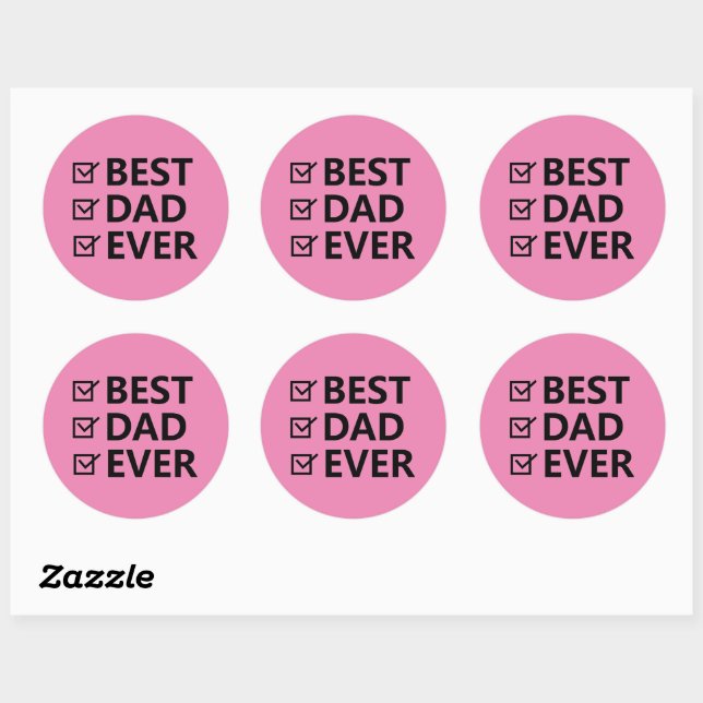 Pink Happy Father's Day Stickers (Sheet)