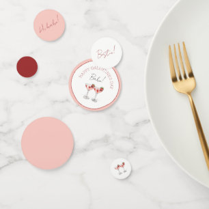 Pink Happy Galentines Day Cute Girly Bestie Friend Confetti