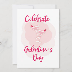 Pink Happy Galentines Day for Best Friend Card