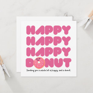 Pink HAPPY HAPPY Doughnut Card