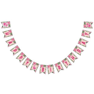 Pink Happy Smiling Lama Bunting