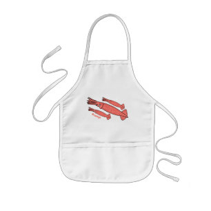 Pink happy squid cartoon illustration kids apron