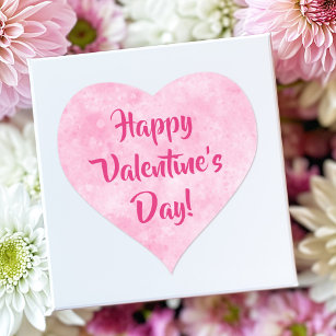 Pink Happy Valentine's Day Heart Sticker