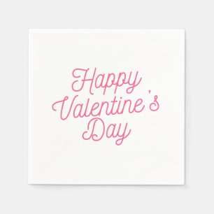 Pink Happy Valentine's Day   Napkin