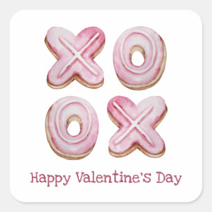Pink Happy Valentine's Day Square Sticker