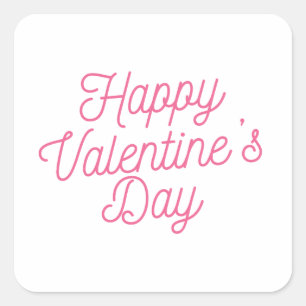 Pink Happy Valentine's Day Sticker