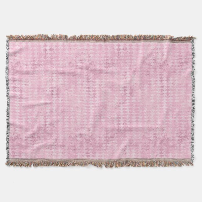 Pink Harlequin Throw Blanket (Front)