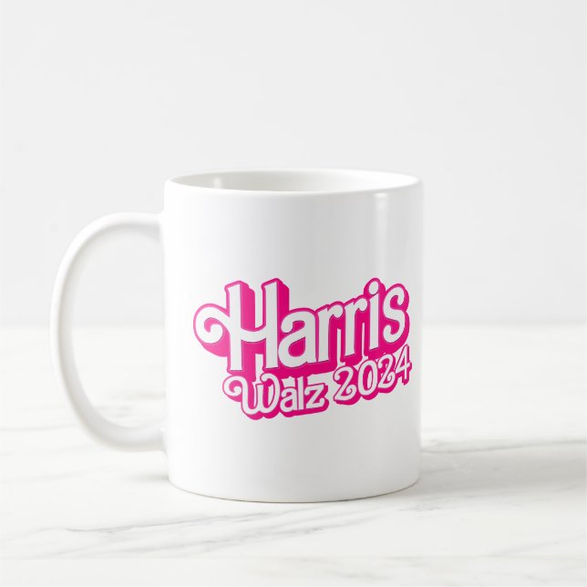 Pink Harris Walz 2024 Coffee Mug (Left)