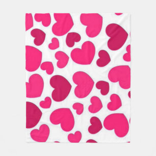 Pink harts fleece blanket