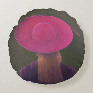 Pink Hat 2014 Round Cushion