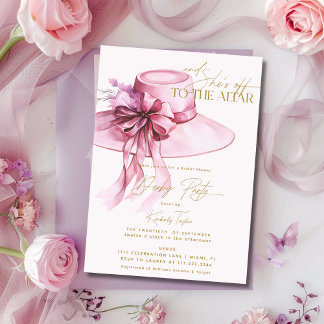 Pink Hat Derby Bridal Shower Invitation