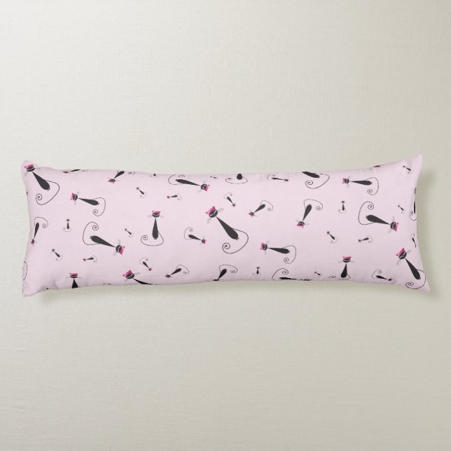 Pink Hat Kitty Cat Body Cushion (Back)