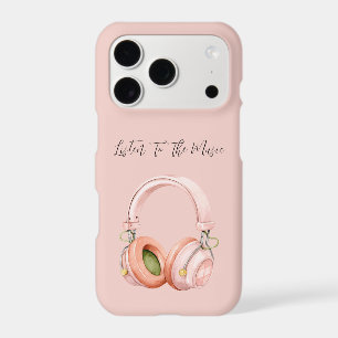 Pink Headphones Listen To The Music