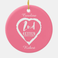 Pink Heart 2nd Cotton Wedding Anniversary