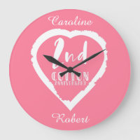 Pink Heart 2nd Cotton Wedding Anniversary