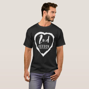 Pink Heart 2nd Cotton Wedding Anniversary T-Shirt