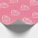 Pink Heart 2nd Cotton Wedding Anniversary Wrapping Paper<br><div class="desc">A design to celebrate your second year of marriage. This first wedding anniversary design has a painted white heart ,  with the text cotton,  1st ,  anniversary.  If you would like any help customising this design please contact me,  there is an ask this designer button,  just below this text.</div>