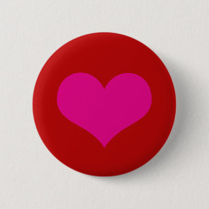 Pink Heart 6 Cm Round Badge