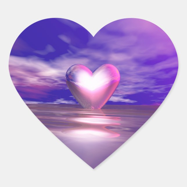 Pink Heart Afloat Sticker (Front)