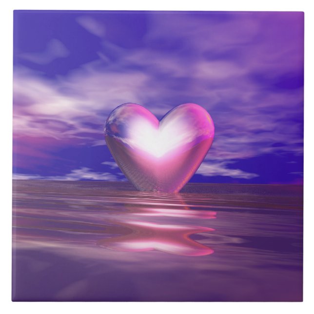 Pink Heart Afloat Tile (Front)