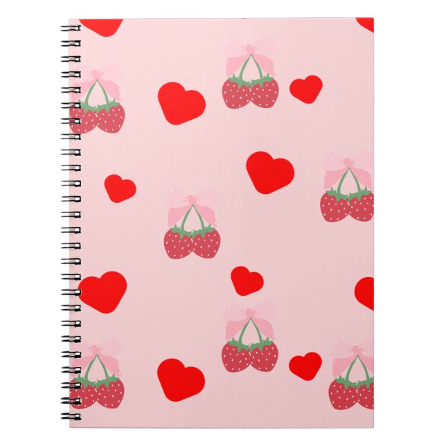 pink heart and berries  notebook (Front)