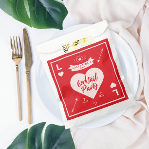 Pink Heart and Love Red Valentine's Day Party Favour Bags