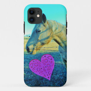 Pink Heart and Yellow Horse iPhone 11 Case