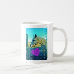 Pink Heart and Yellow Horse Coffee Mug