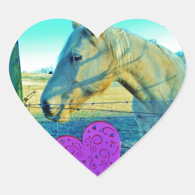 Pink Heart and Yellow Horse Heart Sticker (Front)