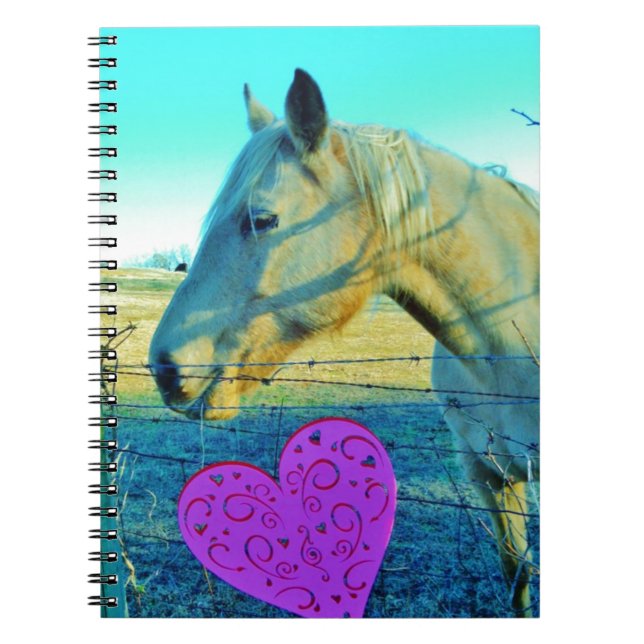 Pink Heart and Yellow Horse Notebook (Front)